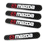Mazda Carbon Fiber Car Door Rear Trunk Side Fenders Bumper Badge Scratch Guard Sticker New 4 pcs