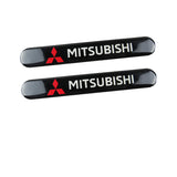 Mitsubishi Black Car Door Rear Trunk Side Fenders Bumper Badge Scratch Guard Sticker New 4 pcs