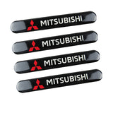 Mitsubishi Black Car Door Rear Trunk Side Fenders Bumper Badge Scratch Guard Sticker New 4 pcs