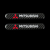 Mitsubishi Carbon Fiber Car Door Rear Trunk Side Fenders Bumper Badge Scratch Guard Sticker New 4 pcs