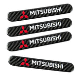 Mitsubishi Carbon Fiber Car Door Rear Trunk Side Fenders Bumper Badge Scratch Guard Sticker New 4 pcs