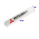 MITSUBISHI Set LOGO Emblems with Silver Wheel Tire Valves Air Caps Keychain - US SELLER