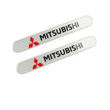 MITSUBISHI Set LOGO Emblems with Silver Wheel Tire Valves Air Caps Keychain - US SELLER