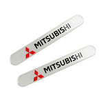 Mitsubishi White Car Door Rear Trunk Side Fenders Bumper Badge Scratch Guard Sticker New 2 pcs