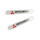 MITSUBISHI LOGO Set Emblems with Silver Wheel Tire Valves Air Caps Keychain - US SELLER