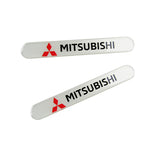 Mitsubishi White Car Door Rear Trunk Side Fenders Bumper Badge Scratch Guard Sticker New 2 pcs