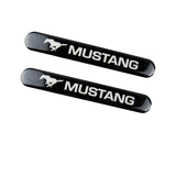 Ford Mustang Set LOGO Emblems with Silver Keychain Tire Valves Wheel Air Caps - US SELLER