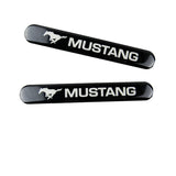 Ford Mustang Set LOGO Emblems with Silver Keychain Tire Valves Wheel Air Caps - US SELLER
