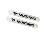 Ford Mustang Set LOGO Emblems with Black Keychain Wheel Tire Valves Air Caps - US SELLER
