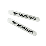 Mustang White Car Door Rear Trunk Side Fenders Bumper Badge Scratch Guard Sticker New 4 pcs