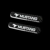 Ford Mustang Set LOGO Emblems with Black Tire Valves Wheel Air Caps Keychain - US SELLER