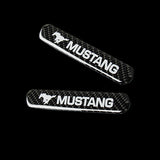 Mustang Carbon Fiber Car Door Rear Trunk Side Fenders Bumper Badge Scratch Guard Sticker New 2 pcs
