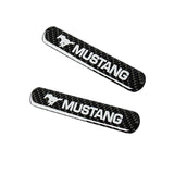 Mustang Carbon Fiber Car Door Rear Trunk Side Fenders Bumper Badge Scratch Guard Sticker New 2 pcs