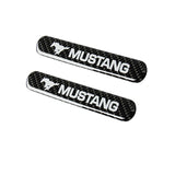 Mustang Carbon Fiber Car Door Rear Trunk Side Fenders Bumper Badge Scratch Guard Sticker New 4 pcs