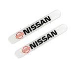 NISSAN Set LOGO Emblems with Silver Wheel Tire Valves Air Caps Keychain - US SELLER