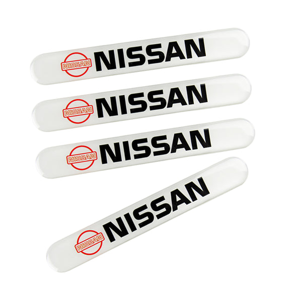 Nissan NISMO White Car Door Rear Trunk Side Fenders Bumper Badge Scratch Guard Sticker New 4 pcs