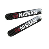 Nissan NISMO Carbon Fiber Car Door Rear Trunk Side Fenders Bumper Badge Scratch Guard Sticker New 4 pcs
