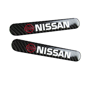 Nissan NISMO Carbon Fiber Car Door Rear Trunk Side Fenders Bumper Badge Scratch Guard Sticker New 2 pcs