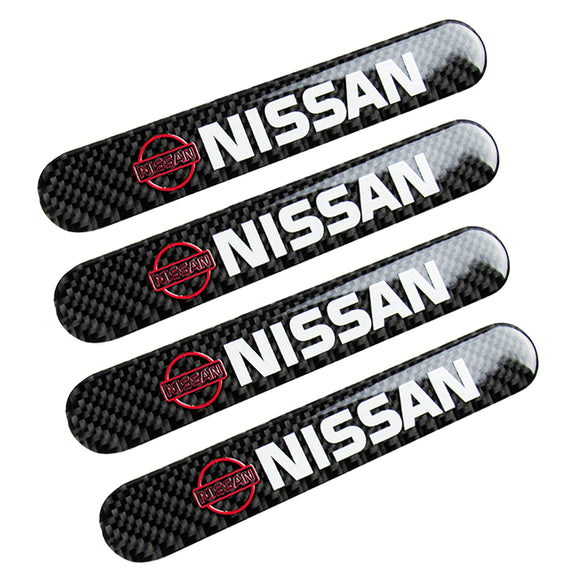 Nissan NISMO Carbon Fiber Car Door Rear Trunk Side Fenders Bumper Badge Scratch Guard Sticker New 4 pcs