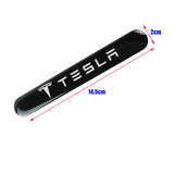TESLA Set LOGO Emblems with Silver Tire Valves Wheel Air Caps Keychain - US SELLER