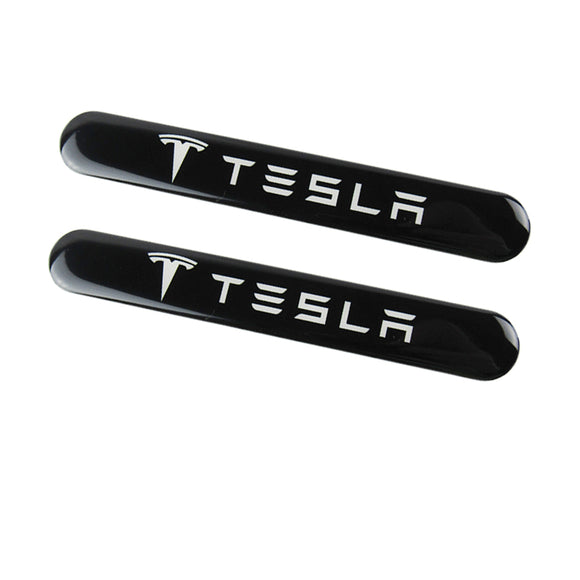 Tesla Black Car Door Rear Trunk Side Fenders Bumper Badge Scratch Guard Sticker New 2 pcs