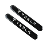 Tesla Black Car Door Rear Trunk Side Fenders Bumper Badge Scratch Guard Sticker New 4 pcs