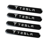 Tesla Black Car Door Rear Trunk Side Fenders Bumper Badge Scratch Guard Sticker New 4 pcs