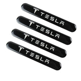 Tesla Black Car Door Rear Trunk Side Fenders Bumper Badge Scratch Guard Sticker New 4 pcs
