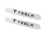 Tesla White Car Door Rear Trunk Side Fenders Bumper Badge Scratch Guard Sticker New 4 pcs