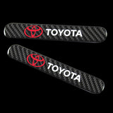TOYOTA Carbon Fiber Car Door Rear Trunk Side Fenders Bumper Badge Scratch Guard Sticker New 2 pcs