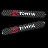 TOYOTA Carbon Fiber Car Door Rear Trunk Side Fenders Bumper Badge Scratch Guard Sticker New 4 pcs