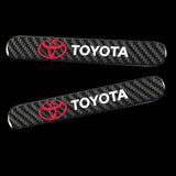 TOYOTA Carbon Fiber Car Door Rear Trunk Side Fenders Bumper Badge Scratch Guard Sticker New 2 pcs