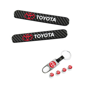 Toyota Set LOGO Emblems with Wheel Tire Valves Air Caps Keychain - US SELLER