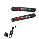 Toyota TRD Set LOGO Emblems with Black Tire Wheel Valves Air Caps Keychain - US SELLER