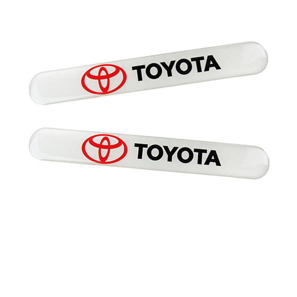TOYOTA White Car Door Rear Trunk Side Fenders Bumper Badge Scratch Guard Sticker New 2 pcs
