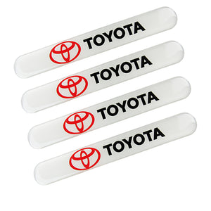 TOYOTA White Car Door Rear Trunk Side Fenders Bumper Badge Scratch Guard Sticker New 4pcs