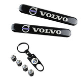 VOLVO LOGO Set Emblems with Tire Valves Wheel Air Caps Keychain - US SELLER