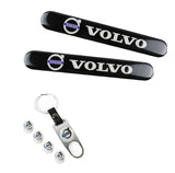 VOLVO Set LOGO Emblems with Tire Valves Wheel Air Caps Keychain - US SELLER