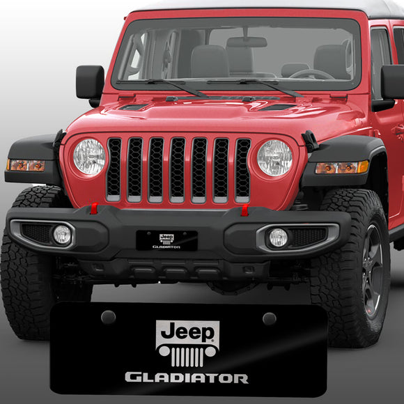 For JEEP GLADIATOR Stainless Steel Black Laser Etched License Plate 12