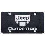 For JEEP GLADIATOR Stainless Steel Laser Etched License Plate Rugged Black PL.GLADNL.ERB + Chrome Caps