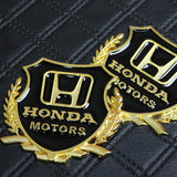 Honda Gold 3D Metal Emblem Sticker x2