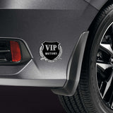 VIP MOTORS Silver 3D Metal Emblem Sticker x2