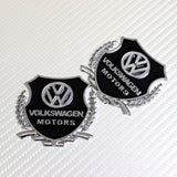 Volkswagen Silver 3D Metal Emblem Sticker x2