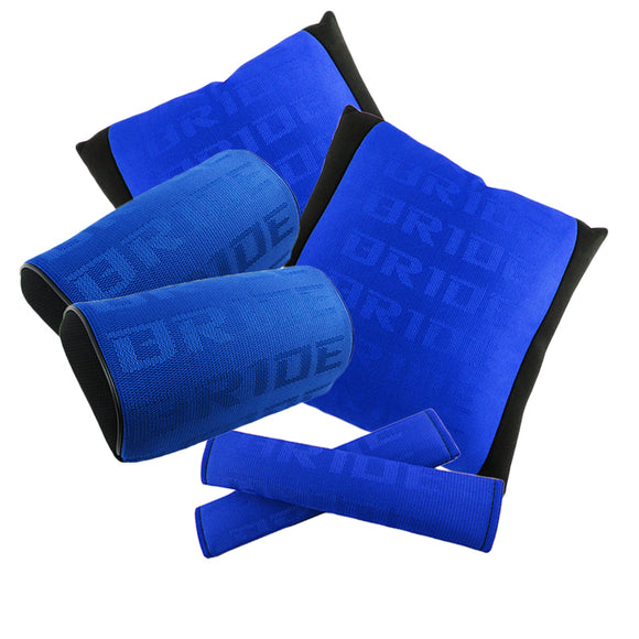 Bride Set of Blue Gradation Car Cushion, Seat Pillow & Seat Belt Cover x2