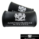 Junction Produce Set of Black Seat Pillows & White Fusa Charm