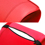 Red PU Leather Car Seat Memory Foam Neck Rest Cushion Pillow MUGEN POWER X1