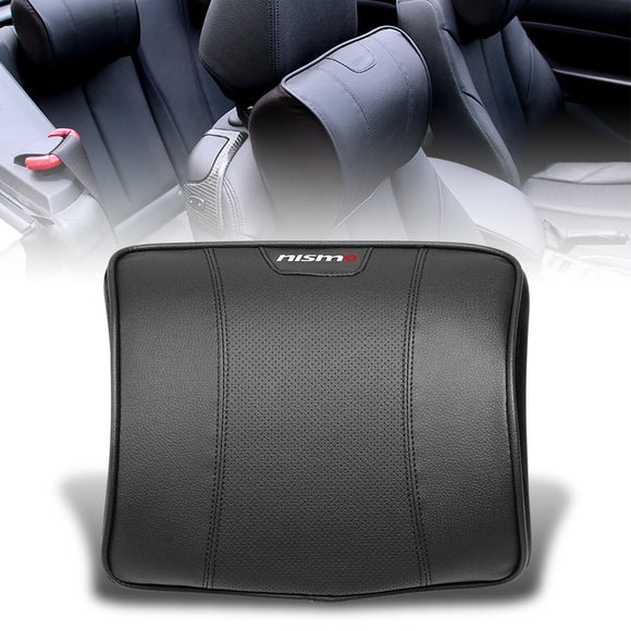 1PCS Black Leather Car Seat Memory Foam Neck Rest Cushion Pillow for NISSAN Nismo