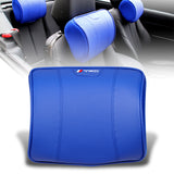 Blue Leather Car Seat Memory Foam Neck Rest Cushion Pillow For TRD JDM 1PCS