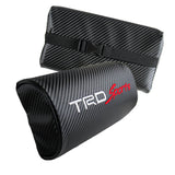 Embroidery Carbon Look Car Neck Rest Pillow For JDM TRD SPORTS Cushion Headrest Set