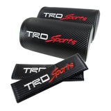 New 2pcs Set For JDM TRD Racing Car neck rest pillow & 2pcs Car seat belt cover